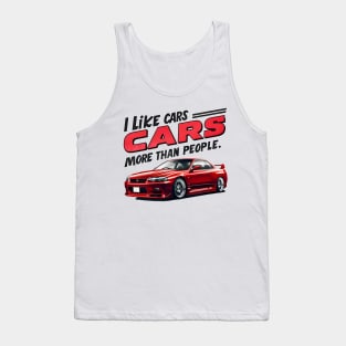 I like cars more than people Humorous Auto Enthusiast tee 2 Tank Top